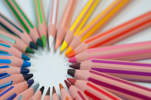 a group of colorful pencils