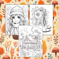 some of the sweet pictures available in our new autumn coloring book!