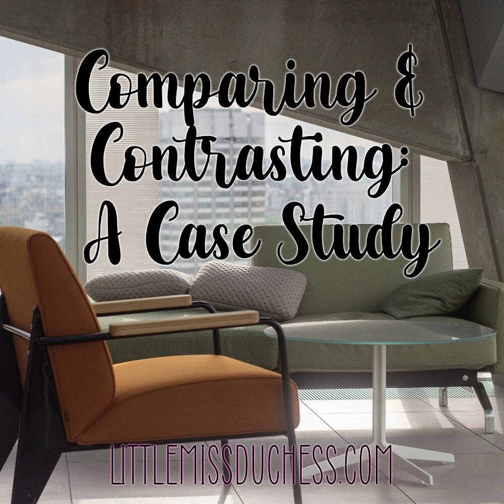 a picture of a therapists lounge with some couches and text overlay saying: comparing and contrasting: a case study. The text is referencing the article which talks about generalized and christian therapy for trauma and discusses the differences.