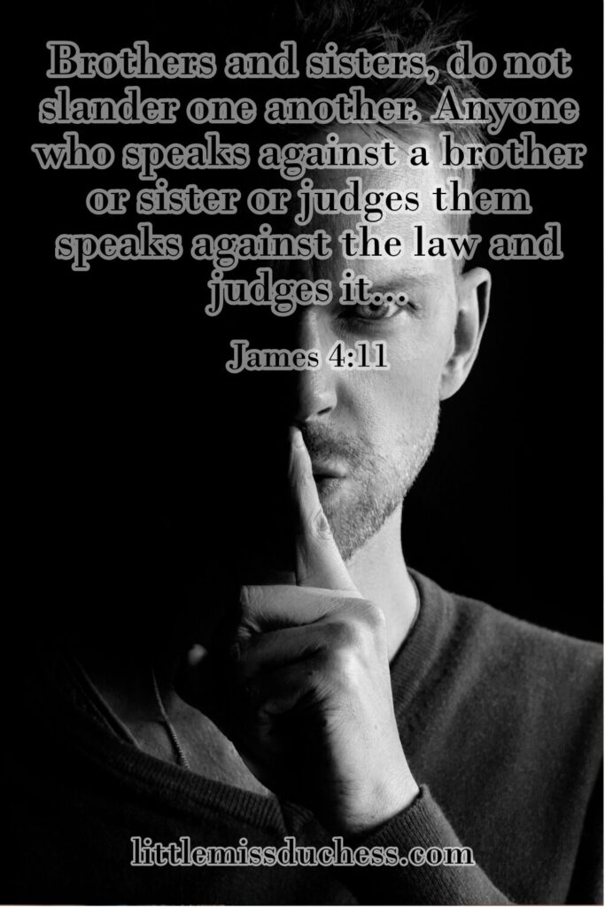 james 4:11 explains why christians should not slander. a young man covering his mouth with his index finger, representing the idea that christians should not slander as it is a serious sin