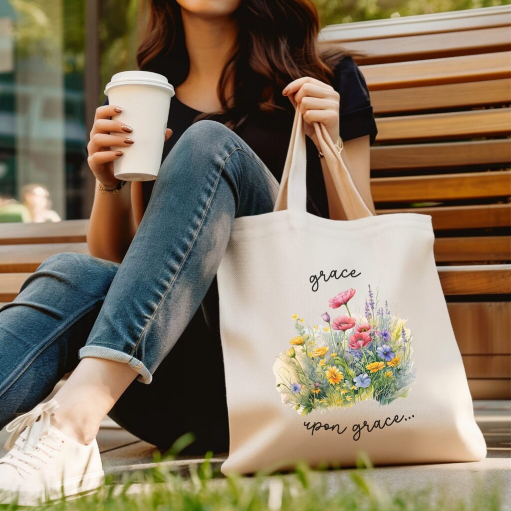 gorgeous wildflower tote bag gift with bible verses a great unique gift for a christian woman and friends